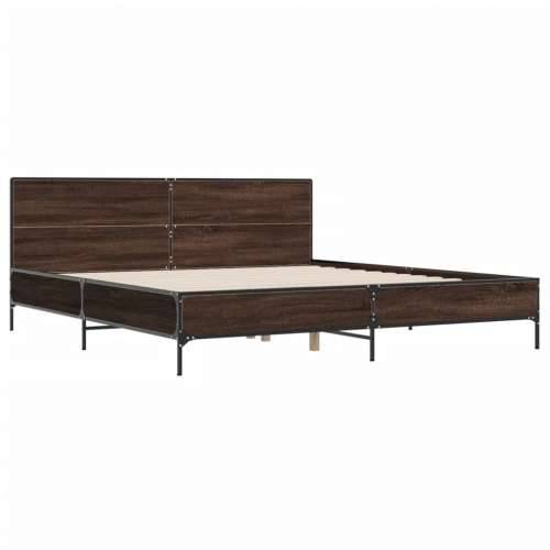 Okvir za krevet boja hrasta 180x200cm konstruirano drvo i metal - Smeđi hrast 180 x 200 cm Cijena