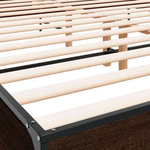Okvir za krevet boja hrasta 180x200cm konstruirano drvo i metal - Smeđi hrast 180 x 200 cm Cijena
