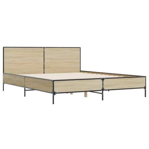 Okvir za krevet boja hrasta 135x190cm konstruirano drvo i metal - sonoma hrast 135 x 190 cm Cijena