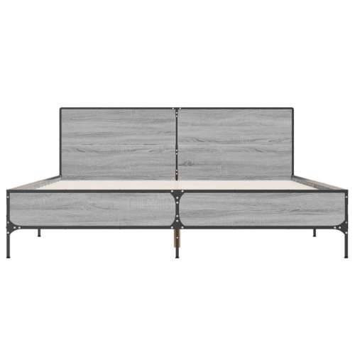 Okvir za krevet boja hrasta 140x190cm konstruirano drvo i metal - Sivi hrast sonoma 140 x 190 cm Cijena