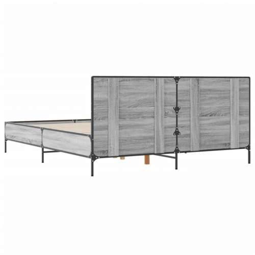 Okvir za krevet boja hrasta 140x190cm konstruirano drvo i metal - Sivi hrast sonoma 140 x 190 cm Cijena