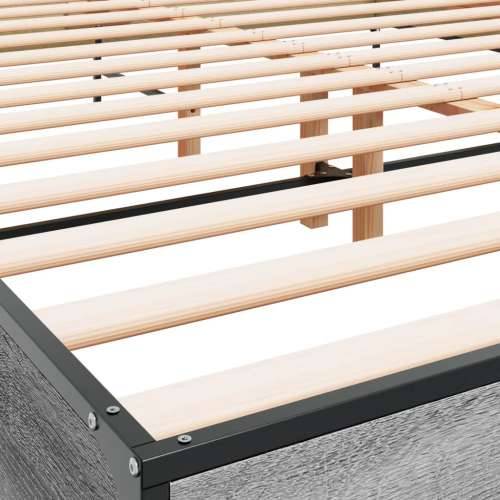 Okvir za krevet boja hrasta 140x190cm konstruirano drvo i metal - Sivi hrast sonoma 140 x 190 cm Cijena