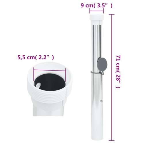Ukopana baza za suncobran za stup od 40-50 mm srebrna aluminij Cijena