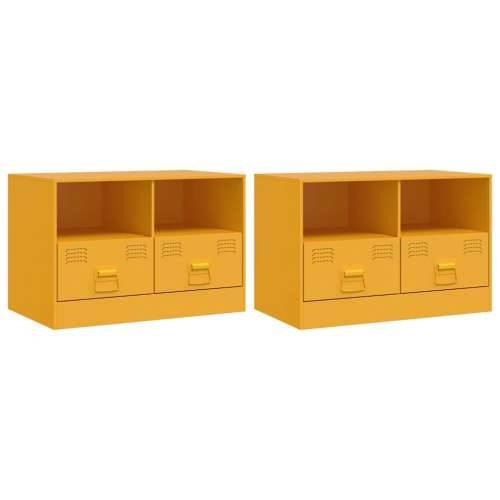 TV ormarići 2 kom boja senfa 67 x 39 x 44 cm čelični - žuta boja senfa 2 Cijena