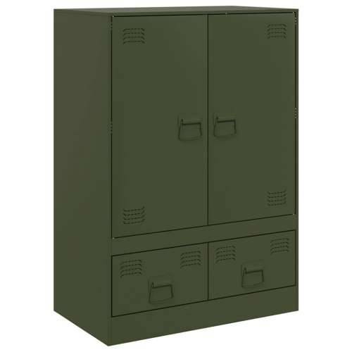 Visoka komoda maslinastozeleni 67 x 39 x 95 cm čelična - Maslinovo zelena 1 Cijena