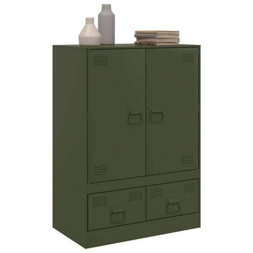 Visoka komoda maslinastozeleni 67 x 39 x 95 cm čelična - Maslinovo zelena 1 Cijena