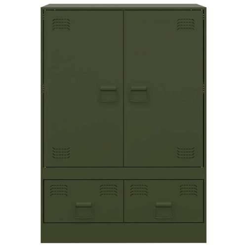 Visoka komoda maslinastozeleni 67 x 39 x 95 cm čelična - Maslinovo zelena 1 Cijena