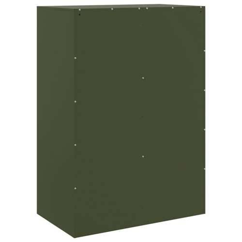 Visoka komoda maslinastozeleni 67 x 39 x 95 cm čelična - Maslinovo zelena 1 Cijena