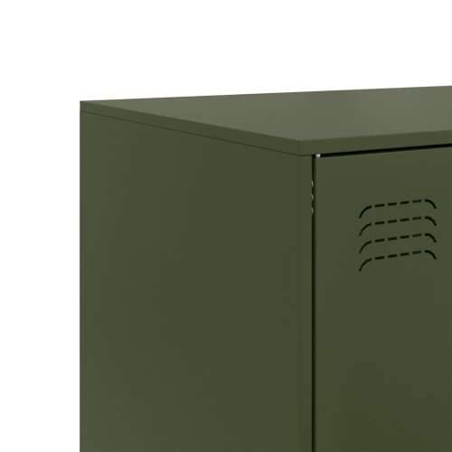 Visoka komoda maslinastozeleni 67 x 39 x 95 cm čelična - Maslinovo zelena 1 Cijena