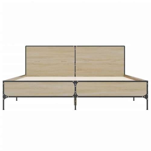 Okvir za krevet boja hrasta 140x200cm konstruirano drvo i metal - sonoma hrast 140 x 200 cm Cijena