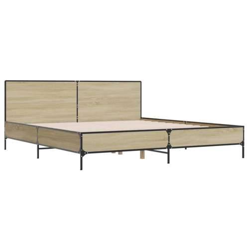 Okvir za krevet boja hrasta 200x200cm konstruirano drvo i metal - sonoma hrast 200 x 200 cm Cijena