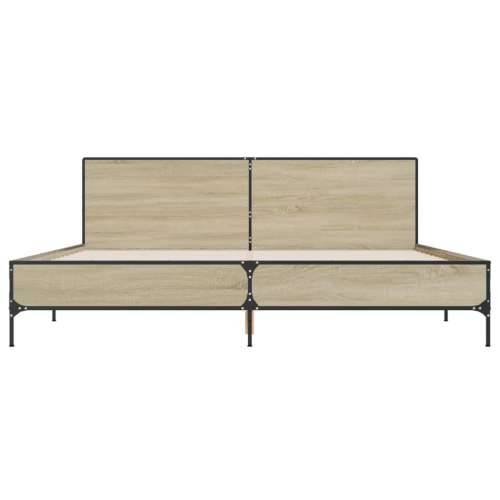 Okvir za krevet boja hrasta 200x200cm konstruirano drvo i metal - sonoma hrast 200 x 200 cm Cijena