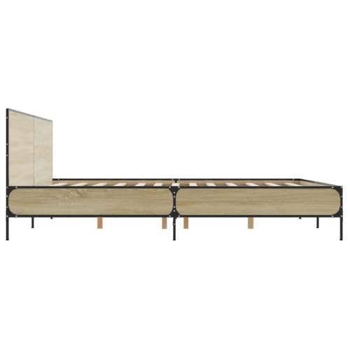 Okvir za krevet boja hrasta 200x200cm konstruirano drvo i metal - sonoma hrast 200 x 200 cm Cijena