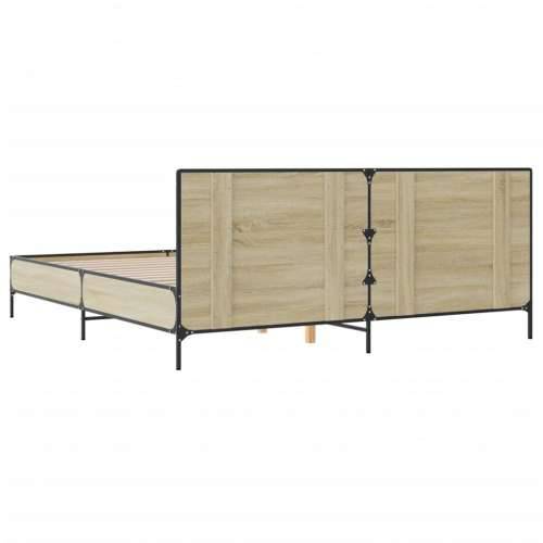 Okvir za krevet boja hrasta 200x200cm konstruirano drvo i metal - sonoma hrast 200 x 200 cm Cijena