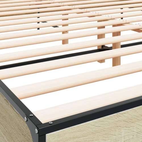 Okvir za krevet boja hrasta 200x200cm konstruirano drvo i metal - sonoma hrast 200 x 200 cm Cijena
