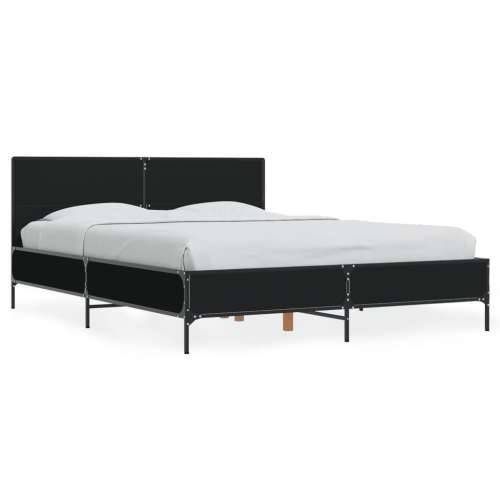 Okvir za krevet crni 140x190 cm konstruirano drvo i metal - Crna 140 x 190 cm? Cijena