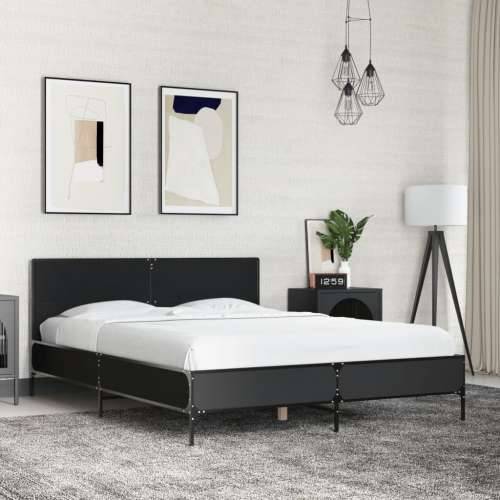 Okvir za krevet crni 140x190 cm konstruirano drvo i metal - Crna 140 x 190 cm? Cijena