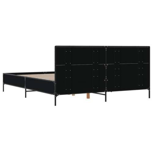 Okvir za krevet crni 140x190 cm konstruirano drvo i metal - Crna 140 x 190 cm? Cijena