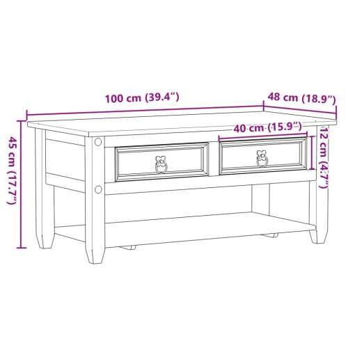 Stolić za kavu s ladicama Corona 100 x 48 x 45 cm od borovine Cijena