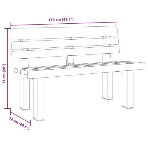 Vrtna klupa antracit 110 x 52 x 71 cm od polipropilena - Antracit 1 2 Cijena