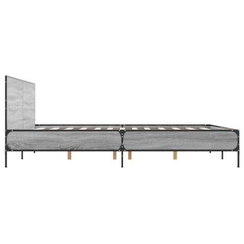 Okvir kreveta boja hrasta 120x200 cm konstruirano drvo i metal Sivi hrast sonoma 120 x 200 cm Cijena