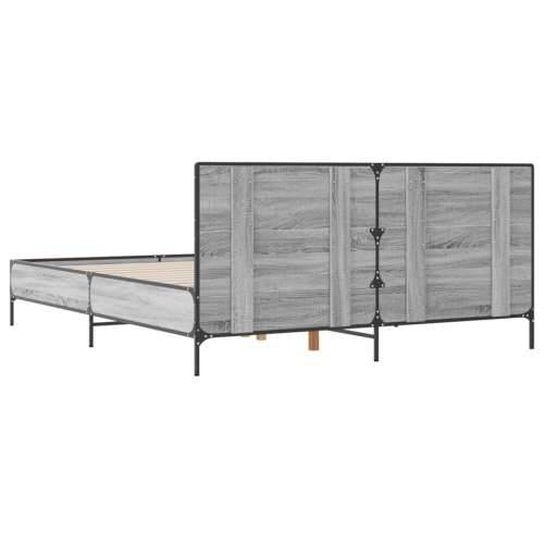 Okvir kreveta boja hrasta 120x200 cm konstruirano drvo i metal Sivi hrast sonoma 120 x 200 cm Cijena
