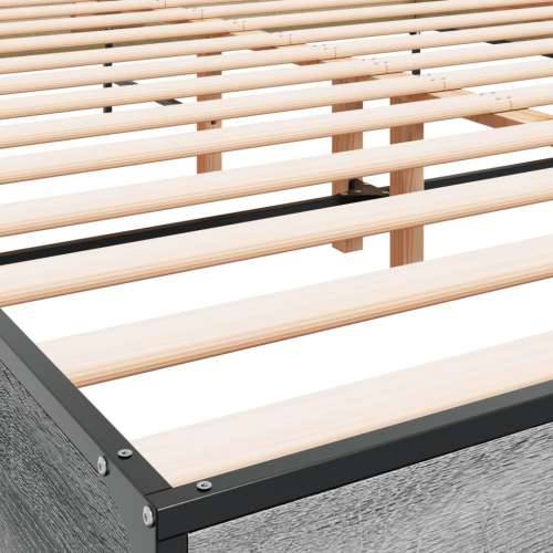 Okvir kreveta boja hrasta 120x200 cm konstruirano drvo i metal Sivi hrast sonoma 120 x 200 cm Cijena