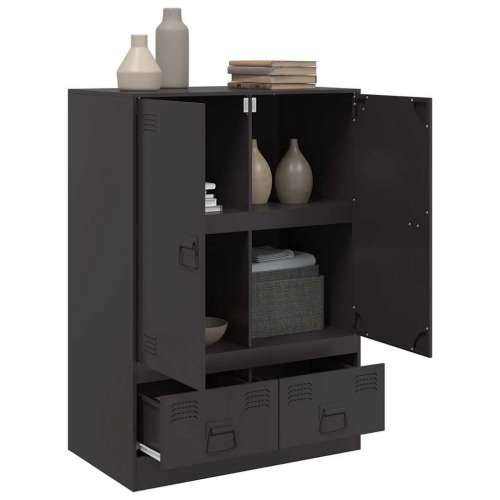 Visoka komoda crna 67 x 39 x 95 cm čelična - Crna 1 Cijena