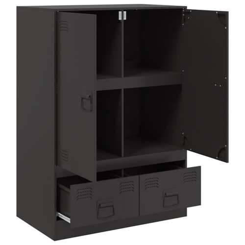 Visoka komoda crna 67 x 39 x 95 cm čelična - Crna 1 Cijena