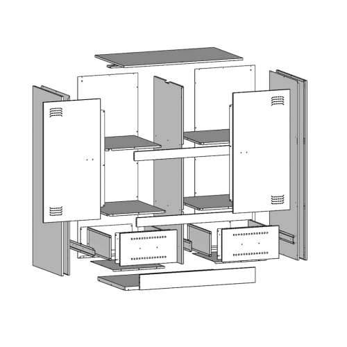 Visoka komoda crna 67 x 39 x 95 cm čelična - Crna 1 Cijena