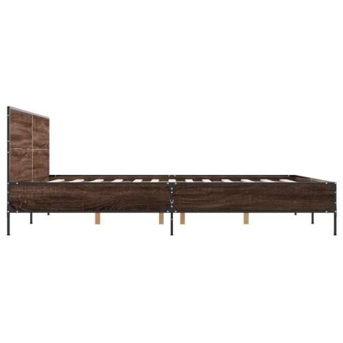 Okvir kreveta smeđi hrast 140x200cm konstruirano drvo i metal - Smeđi hrast 140 x 200 cm Cijena