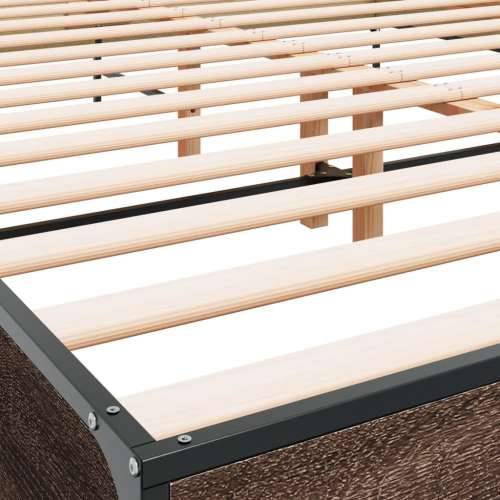 Okvir kreveta smeđi hrast 140x200cm konstruirano drvo i metal - Smeđi hrast 140 x 200 cm Cijena