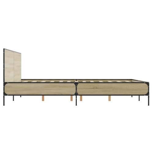 Okvir za krevet boja hrasta 150x200cm konstruirano drvo i metal - sonoma hrast 150 x 200 cm Cijena