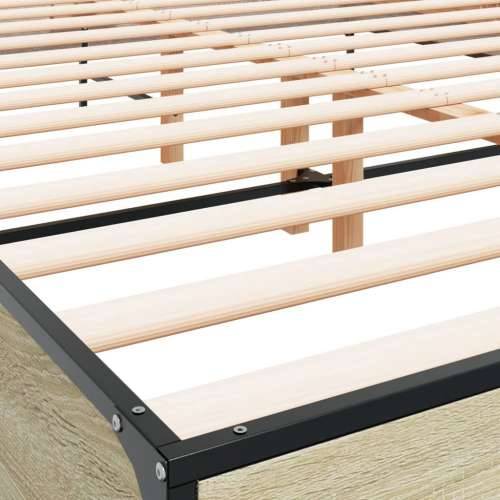 Okvir za krevet boja hrasta 150x200cm konstruirano drvo i metal - sonoma hrast 150 x 200 cm Cijena