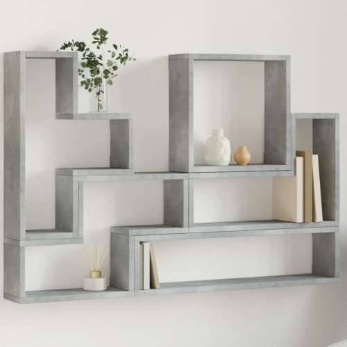 Zidna polica siva boja betona 96x12x64 cm konstruirano drvo - Beton siva 1 Cijena