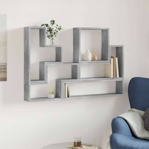 Zidna polica siva boja betona 96x12x64 cm konstruirano drvo - Beton siva 1 Cijena