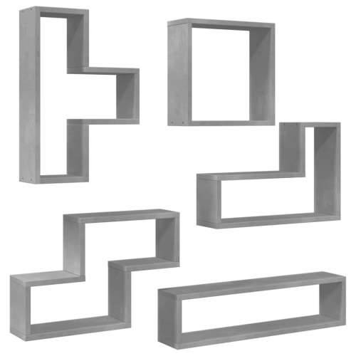 Zidna polica siva boja betona 96x12x64 cm konstruirano drvo - Beton siva 1 Cijena