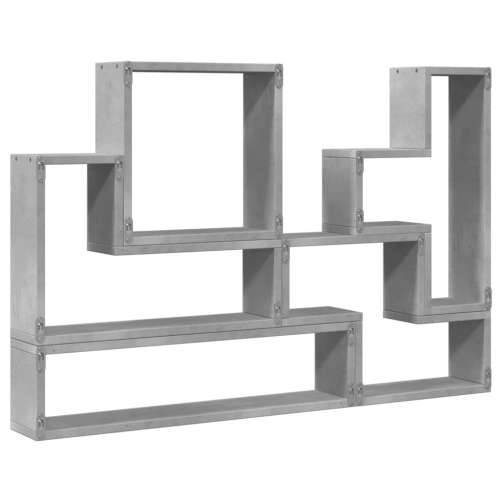 Zidna polica siva boja betona 96x12x64 cm konstruirano drvo - Beton siva 1 Cijena