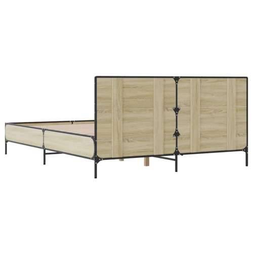Okvir za krevet boja hrasta 160x200 cm konstruiran drvo i metal sonoma hrast 160 x 200 cm Cijena