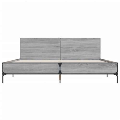 Okvir kreveta boja hrasta 180x200 cm konstruiranog drvo i metal - Sivi hrast sonoma 180 x 200 cm Cijena