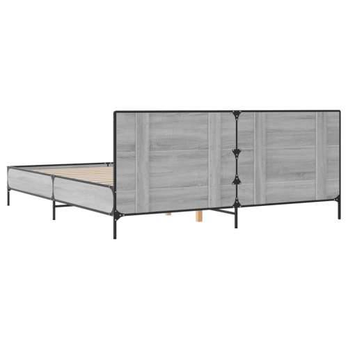 Okvir kreveta boja hrasta 180x200 cm konstruiranog drvo i metal - Sivi hrast sonoma 180 x 200 cm Cijena