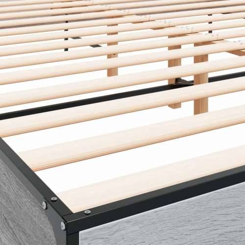 Okvir kreveta boja hrasta 180x200 cm konstruiranog drvo i metal - Sivi hrast sonoma 180 x 200 cm Cijena