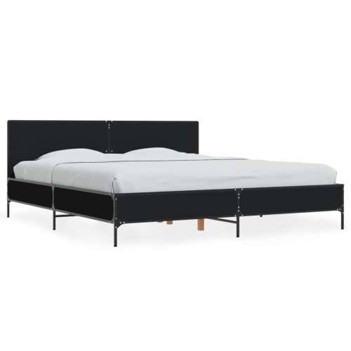 Okvir za krevet crni 200 x 200 cm konstruirano drvo i metal - Crna 200 x 200 cm Cijena