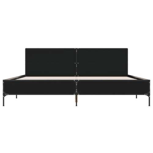 Okvir za krevet crni 200 x 200 cm konstruirano drvo i metal - Crna 200 x 200 cm Cijena
