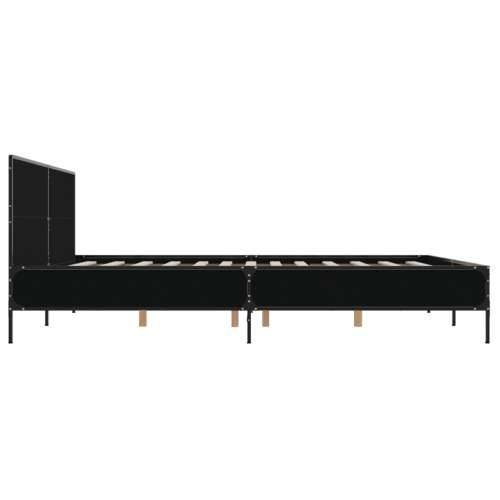 Okvir za krevet crni 200 x 200 cm konstruirano drvo i metal - Crna 200 x 200 cm Cijena