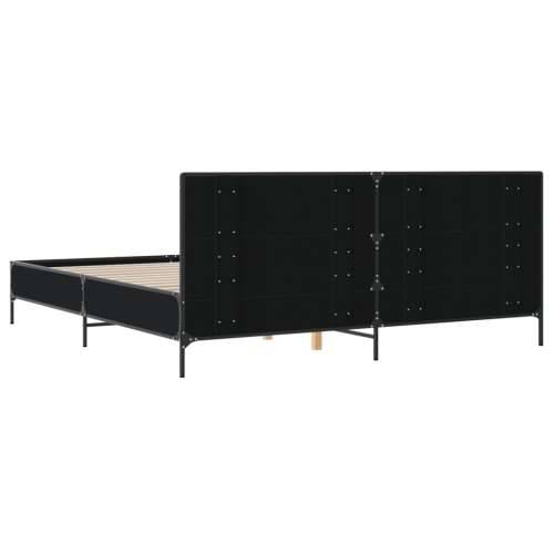 Okvir za krevet crni 200 x 200 cm konstruirano drvo i metal - Crna 200 x 200 cm Cijena