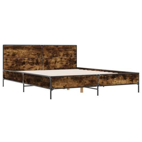 Okvir za krevet boja hrasta 135x190cm konstruirano drvo i metal - Dimljeni hrast 135 x 190 cm Cijena