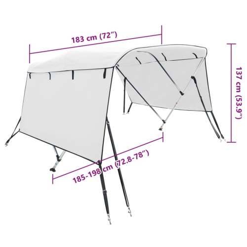 Tenda bimini s 3 luka i bočnim stijenkama 183x(185-198)x137 cm - Bijela 183 x (185-198) x 137 cm 1 bez mrežice Cijena