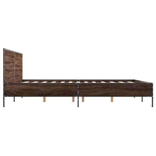 Okvir za krevet smeđi hrast 140x190cm konstruirano drvo i metal - Smeđi hrast 140 x 190 cm? Cijena