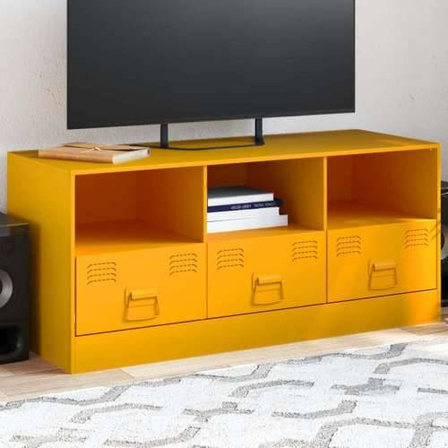 TV ormarić boja senfa 99 x 39 x 44 cm čelični - žuta boja senfa 1 Cijena